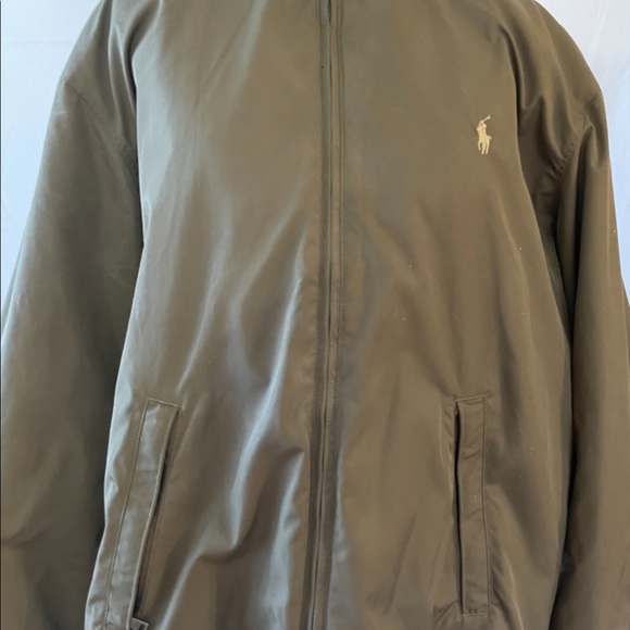 Men’s Polo Jacket in Khaki with pull out hood - Picture 2 of 6